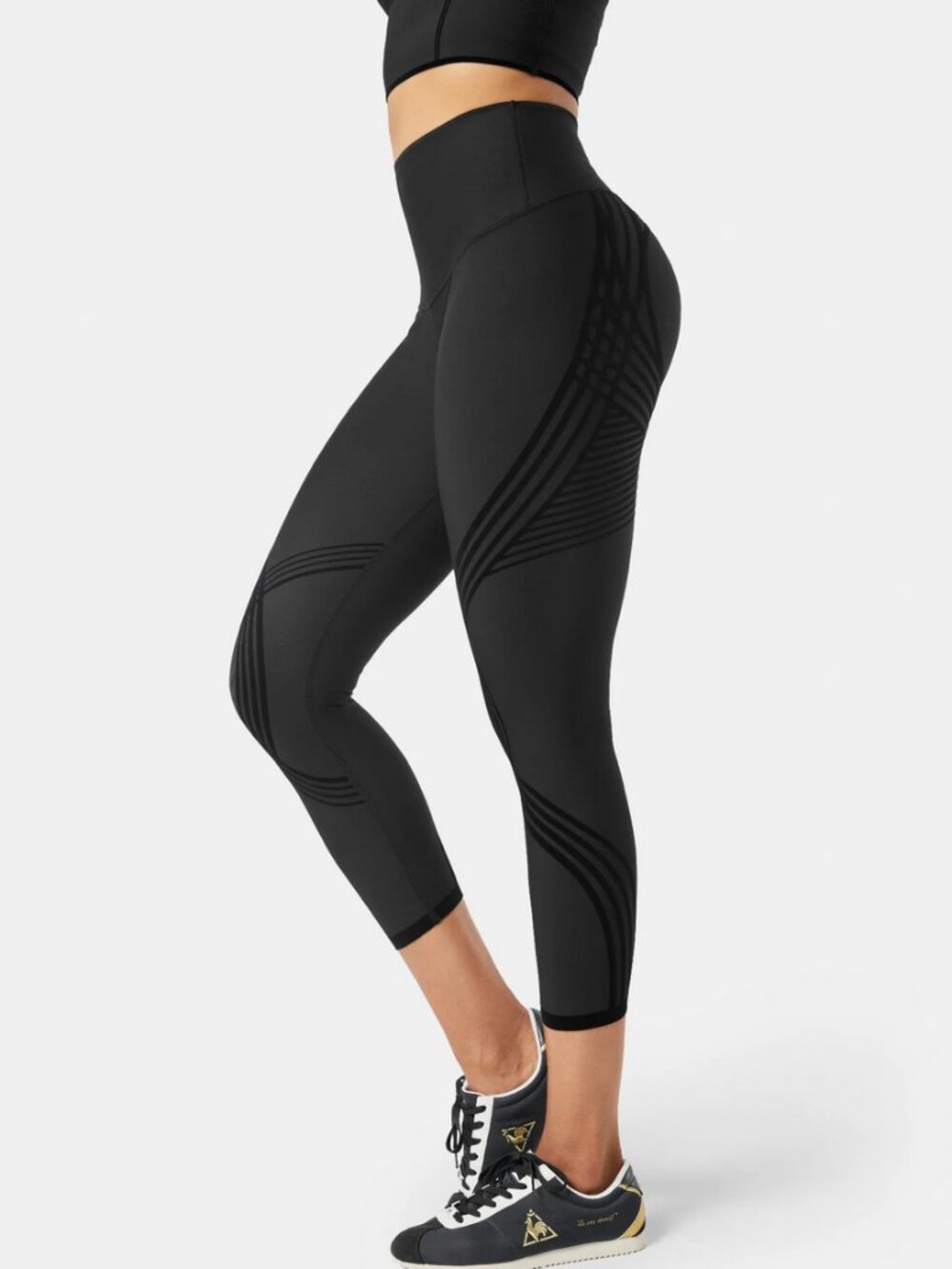 Fanka Body Sculpt Reversable Black Leggings Athletic Compression Size 2 / XS